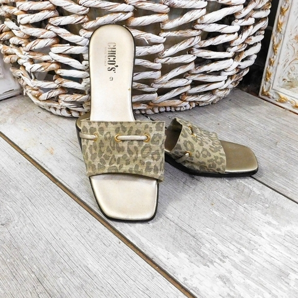 Chico's Shoes - CHICO'S MADE ITALY LEOPARD BAND SLIP ON SANDALS